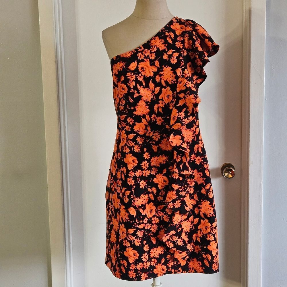 Chelsea 28 Women's Ruffle Floral One Shoulder Dress Size:Large NWOT - Picture 2 of 9